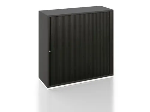 Jaloeziedeurkast 1200x1200x450mm Sokkel Kleur Wit Decor Eiken-Mocca