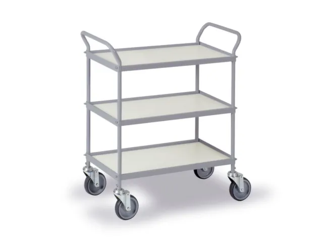 Universele Wagen 150kg Lxb 660x340mm 3 Etages Met Beugel Zilvergrijs