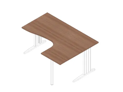 hoek-bureau,HxBxD 730x1600x1200mm,blad canaletto-hout