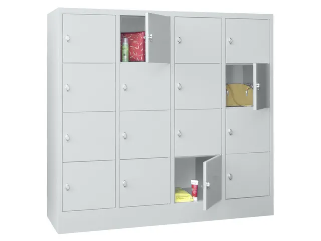 Vakkenkast HxBxD 1518x1630x500mm 16 Vakken 400mm Klinksluiting Ral7035