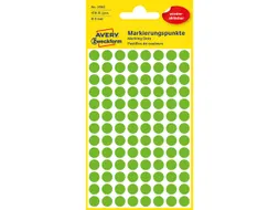 Etiket Zweckform 8mm rond blister 4 vel a 104 et. groen Non-permanent