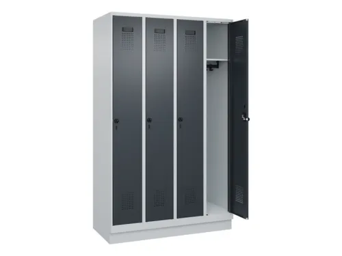 locker,HxBxD 1950x1200x500mm,4vak,vak B 300mm,draaigrendel,sokkel