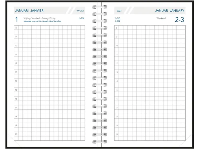 Agenda Technica 10W PP 500 micron color assorti 1dag/pagina 2026