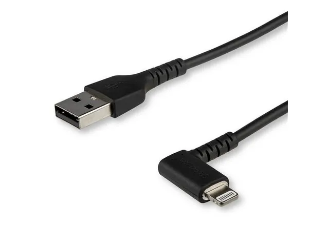 2 Meter Lightning Naar Usb Kabel Apple Zwart Gehoekt Aramide