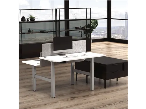 Cambio Zit-Sta bureau duo bench frame Zilver