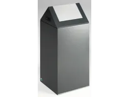 Afvalverzamelaar Zelfblussend 60 Liter 800X320X320Mm Klemring Zilver