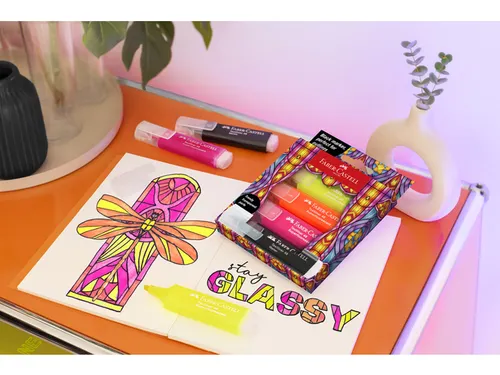 Faber-Castell markeerstift Glassy set á 4 markers