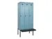 locker met bank,voor scheiding van kleding,HxBxD 2120x900x815mm,3vak