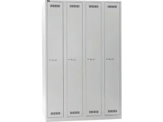 garderobekast,HxBxD 1850x1200x500mm,4vak,cil.-slot,romp lichtgrijs - 4