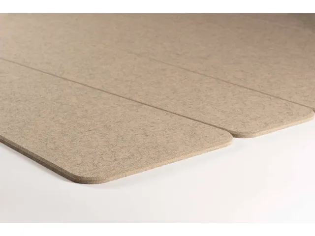 Akoestische PET-vilt trapezium stroken beige 30x120cm 6 stuks