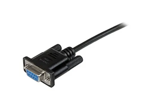 1m zwarte DB9 RS232 seriële nullmodemkabel F/F