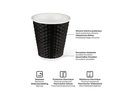 Beker porselein Les Artistes Paris 180ml met siliconen grip Oranje
