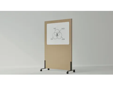 Silva verrijdbaar akoestisch whiteboard beige 200x120cm