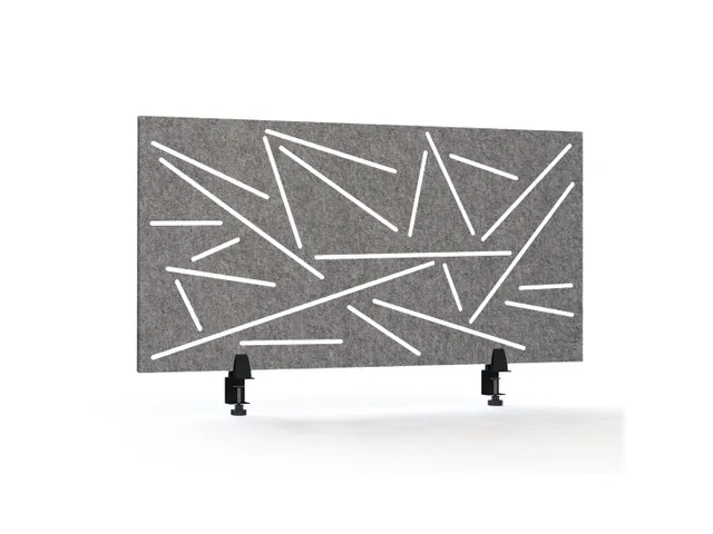 Akoestisch Bureaupaneel met patroon uitsnede 60x120cm Grijs