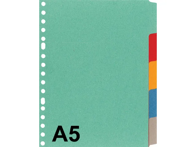 Tabbladen Kangaro A5 17-gaats P505M 5-delig assorti karton