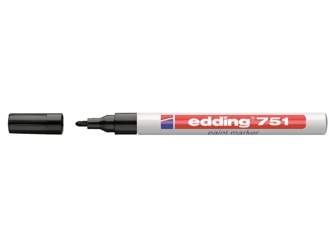 Feutre Laque edding 751 Pointe ogive 1-2mm noir blister
