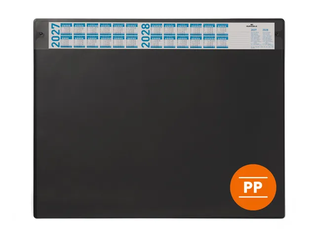 Sous-main calendrier 650x480mm avec couverture PP noir