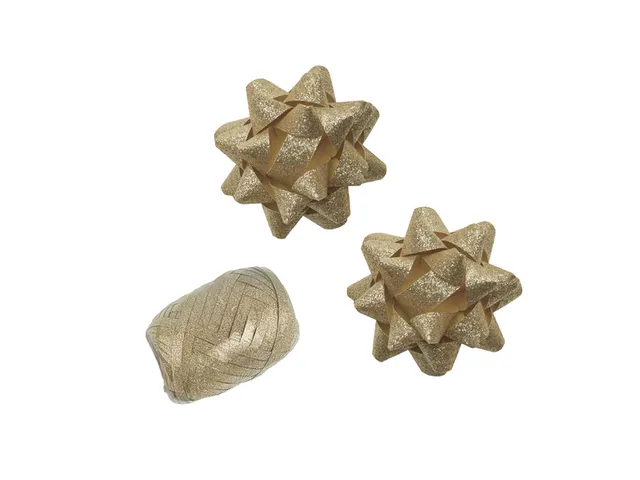 Polyband combi set glitter goud cadeaulint 1 ei 2 rozetten