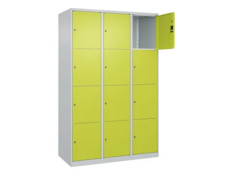 lockerkast,HxBxD 1850x1200x500mm,3x4vakken,vak B 400mm,cil.-slot
