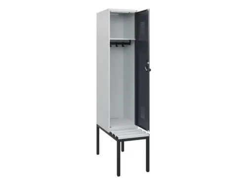 locker met bank,HxBxD 1950x400x815mm,1vak,vak B 400mm,draaigrendel