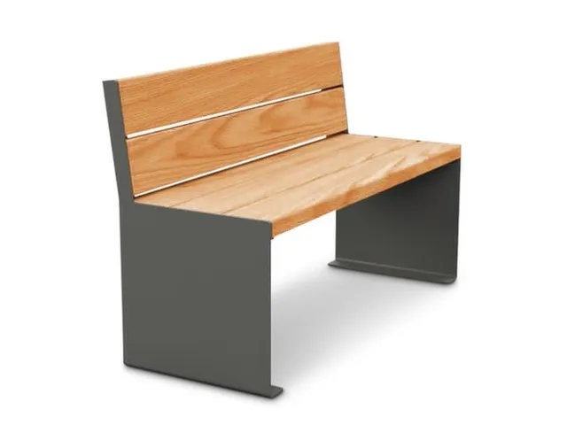 Banc d'extérieur L1200mm 3 lattes chêne clair/rouille