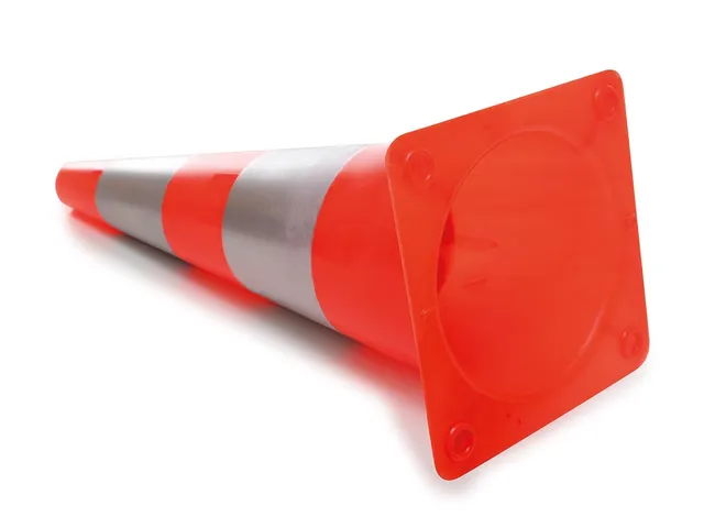 Rood/Zilveren Reflecterende Afzetkegel 50cm
