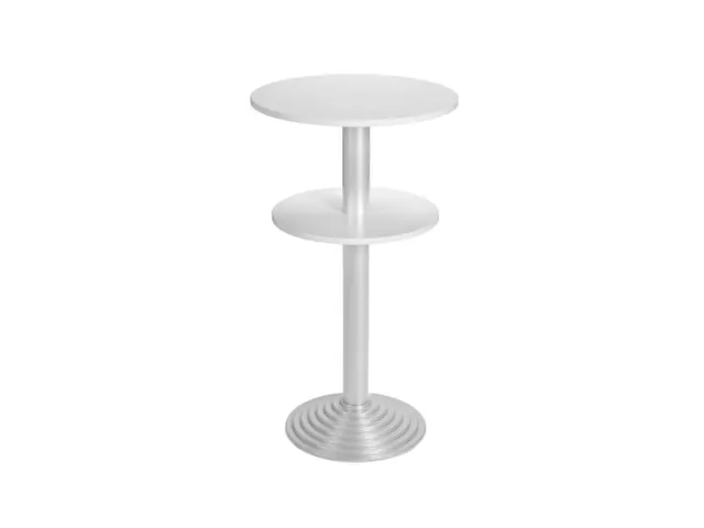 statafel,HxØ 1100x600mm,rond,schotelvoet aluminium-zilver