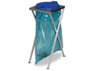 Rvs Afvalverzamelaar 120 Liter Zak 900x400x450mm Handbediening Blauw - 1