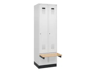locker met bank,HxBxD 1950x600x815mm,2vak,vak B 300mm,cilinderslot - 2