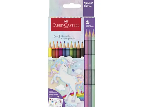 Kleurpotlood Faber-Castell Unicorn zeskantig 10 stuks Kleuren+3 pastel