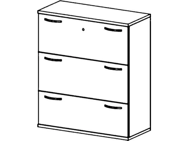 hangmappenkast 1150x1000x430mm 3hangmappenframes esdoorn + Wit