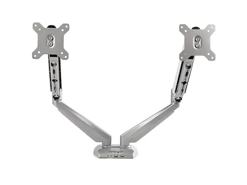 Monitor arm voor 2 schermen - bureausteun - met geïntegreerde 2-poort