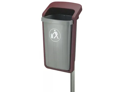 Kunststof buitenafvalbak 50 liter Grijs Bordeaux