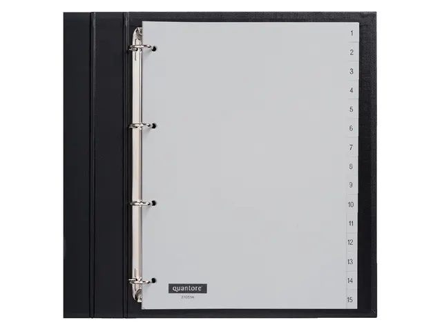 Tabbladen Quantore A4 4-Gaats 1-15 Genummerd Grijs Pp