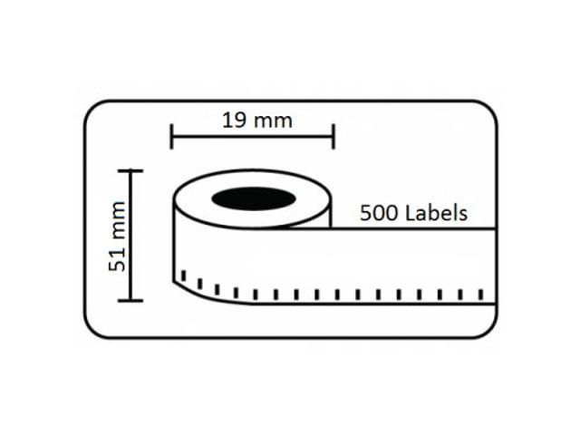 OUTLET Dymo Compatible Label 11355 S0722550 19x51mm | LabelprinterEtiketten.nl