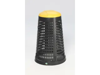 vuilniszakstandaard 120 liter HxØ 880x380-520mm romp PP zwart geel - 1