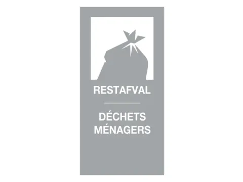 Magneetsticker Restafval/Déchets Ménagers
