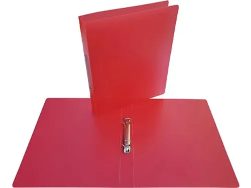 ringmap, voor ft A4, uit PP, 2 ringen van 25mm, transparant rood