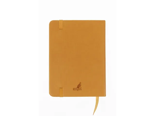 Carnet de croquis Kangaro A6 couverture rigide en PU jaune ocre avec 8