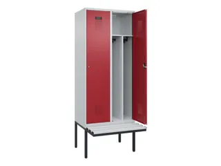 locker met bank,voor scheiding van kleding,HxBxD 2120x800x815mm,2vak - 1