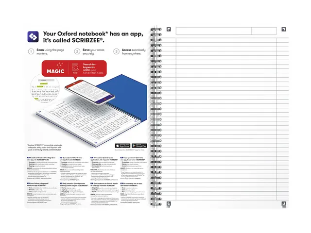 Spiraalblok Oxford Urban Mix A4 90vel Gelinieerd Assorti