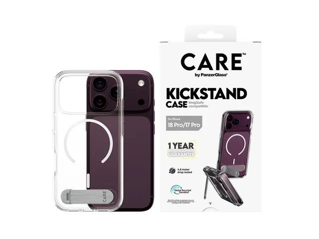 PanzerGlass CARE by Kickstand Case Transparent w. White MagSafe