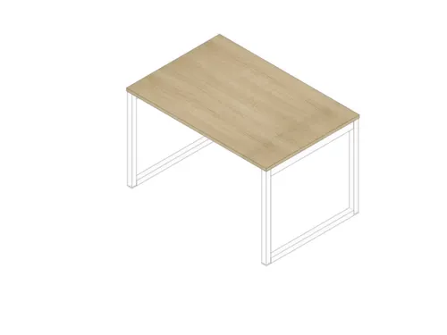 bureau,HxBxD 730x1200x800mm,blad eiken,sledeframe wit