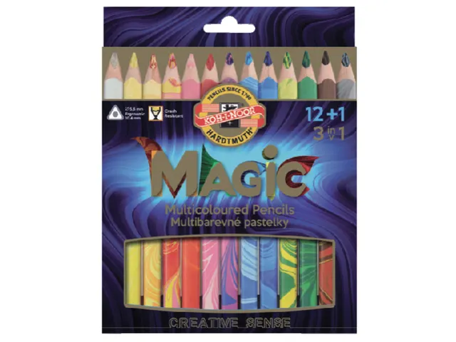 Kleurpotloden Koh-i-Noor Jumbo Magic doos 13 kleuren