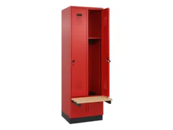 locker met bank,HxBxD 1950x600x815mm,2vak,vak B 300mm,draaigrendel