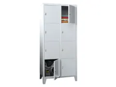 lockerkast,HxBxD 1850x800x500mm,2x4vakken,RAL7035,front RAL5010