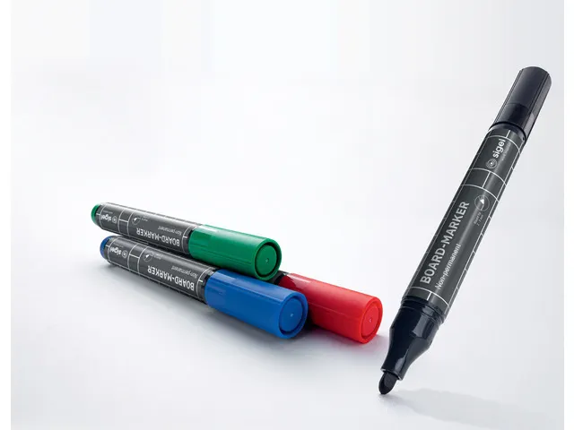 Whiteboardstift Sigel 2-3mm rond assorti zwart/blauw/rood/groen