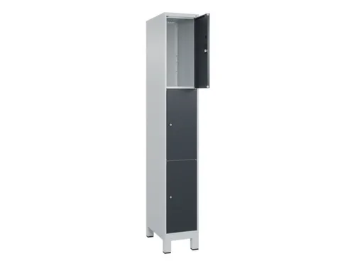 lockerkast,HxBxD 1950x300x500mm,1x3vakken,vak B 300mm,cil.-slot,voeten