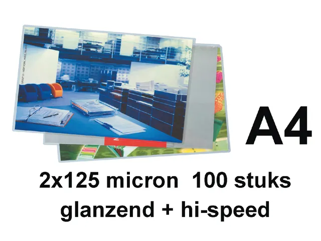 Pochette de plastification GBC Highspeed A4 125 microns brillant 100pc