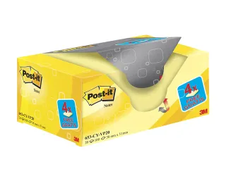 Memoblok 3M Post-it 653 38x51mm geel 16 + 4 gratis - 3